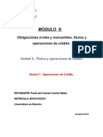 Modulo 9:: Obligaciones Civiles y Mercantiles, Títulos y Operaciones de Crédito