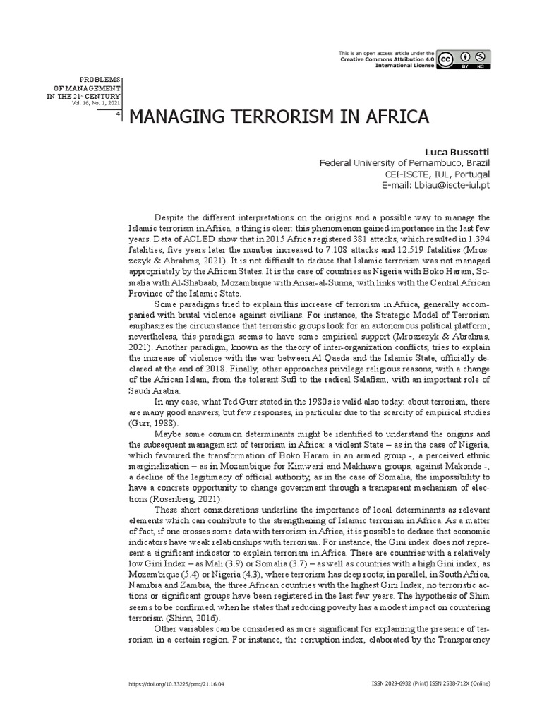 Terrorism intelligence overview