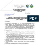 School Memorandum: Practice Validation" and Pursuant To Division Memorandum No. 252, S. 2021