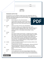 Achieve 2 Unit 4 Test Globalization and Fair Trade: Photocopiable © Oxford University Press 2011