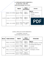 Jadwal Penilaian Akhir Semester 1