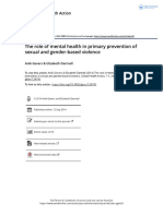 The Role of Mental Health in Primary Prevention of Sexual and Gender Based Violence