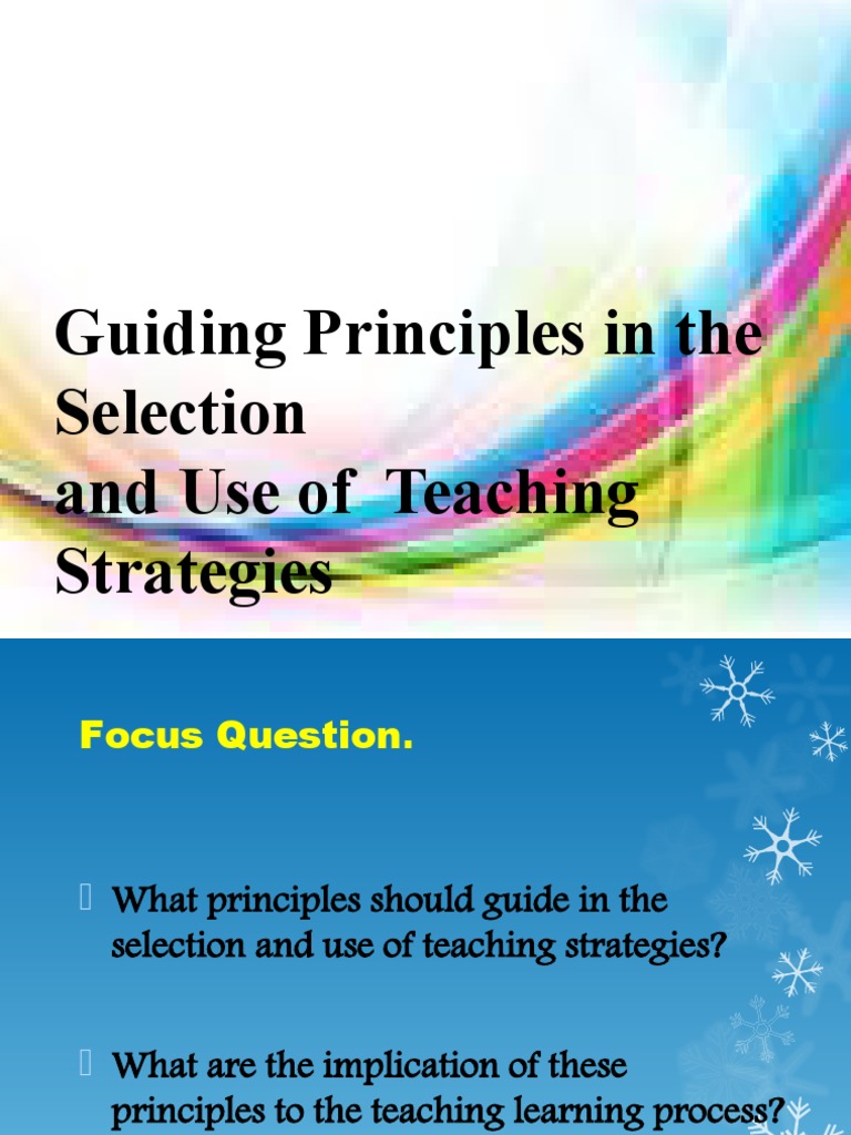 Guiding Principles in The Use of Strategies | PDF | Learning | Simulation