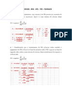 EXERCÍCIOS ROI VPL TIR PAYBACK