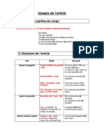 Usages de Larticle