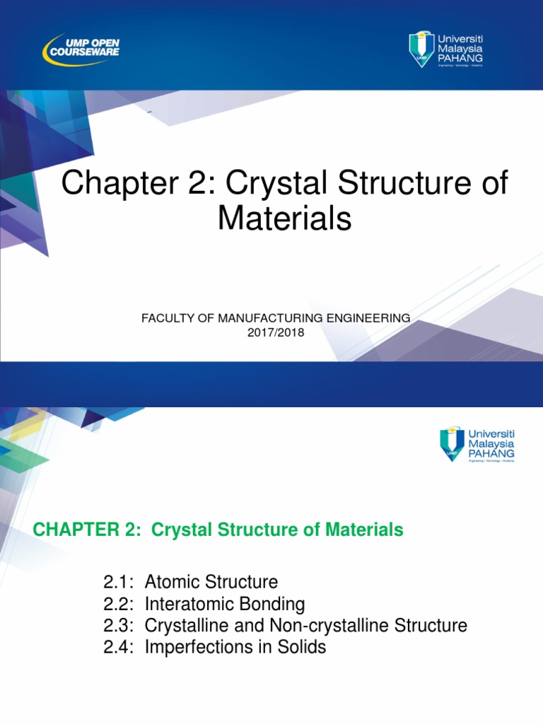 Chapter 2 Crystal Structures of Materials | PDF | Chemical Bond ...
