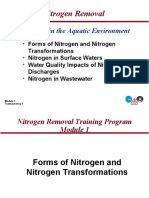 Nitrogen Removal: Nitrogen in The Aquatic Environment