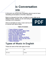 70 Music Conversation Questions for ESL Students