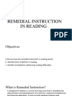 Remedial Instruction in Reading