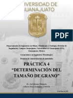 Determinación tamaño grano metalografía