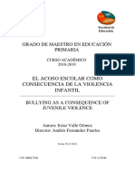 El Acoso Escolar Como Consecuencia de La Violencia Infantil