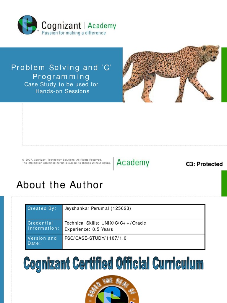 Problem Solving and C Programming Case Study Document For Hands-On v1.0 ...