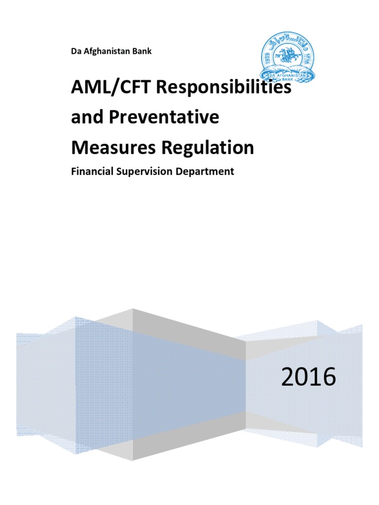 AML/CFT Regulation for Afghan Banks | PDF | Money Laundering | Wire ...