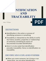 Identification and Traceability