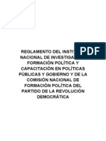 Reglamento del Itto. Nal. de Investigacion y Formacion Politica