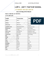 Lop 3 - Unit 7 - Ly Thuyet - Bai Tap - Dap An