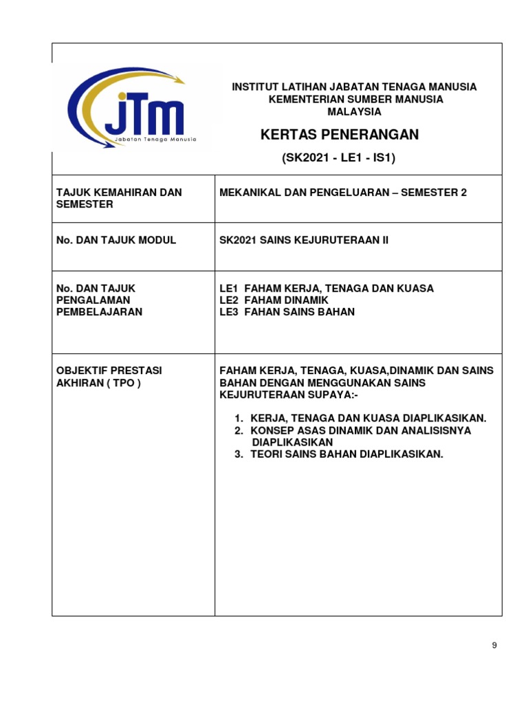 Sk2021 Kerja Tenaga Dan Kuasa Pdf