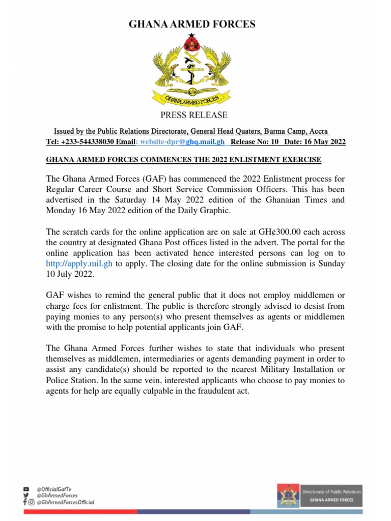 New 2022 GAF Enlistment | PDF | Social Science