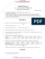 Sample Paper 4: Class - X Exam 2021-22 (TERM - II) Mathematics Standard