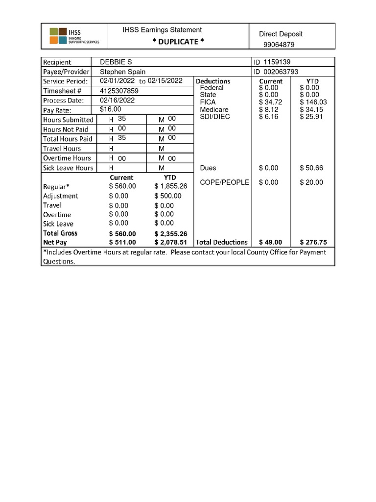 Timesheet Earning Statement 1159139 02 01 2022 PDF