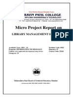 Micro Project Report On: Library Management System