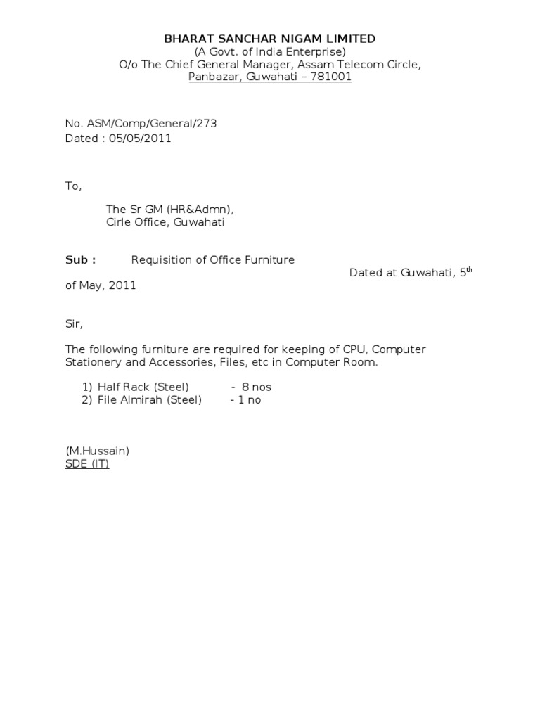 Furniture Requisition PDF