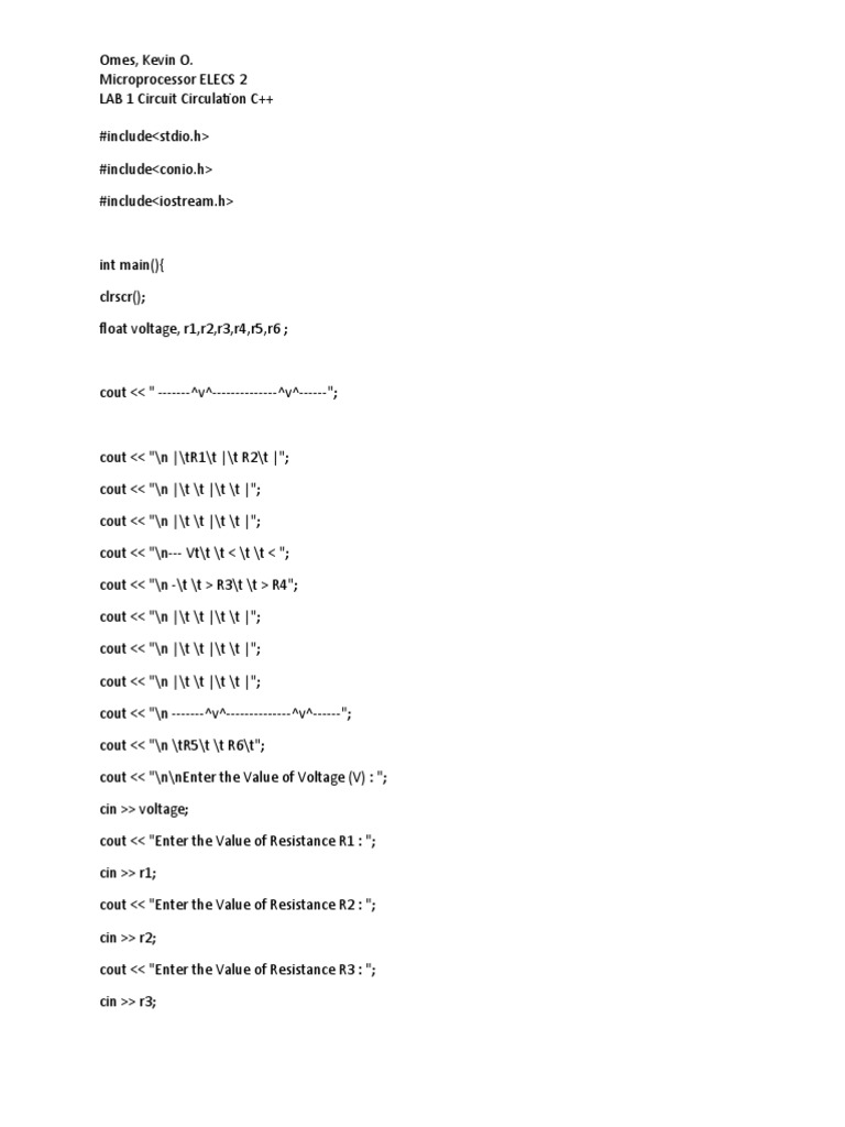 LAB 1 Circuit Circulation | PDF | Electricity | Voltage