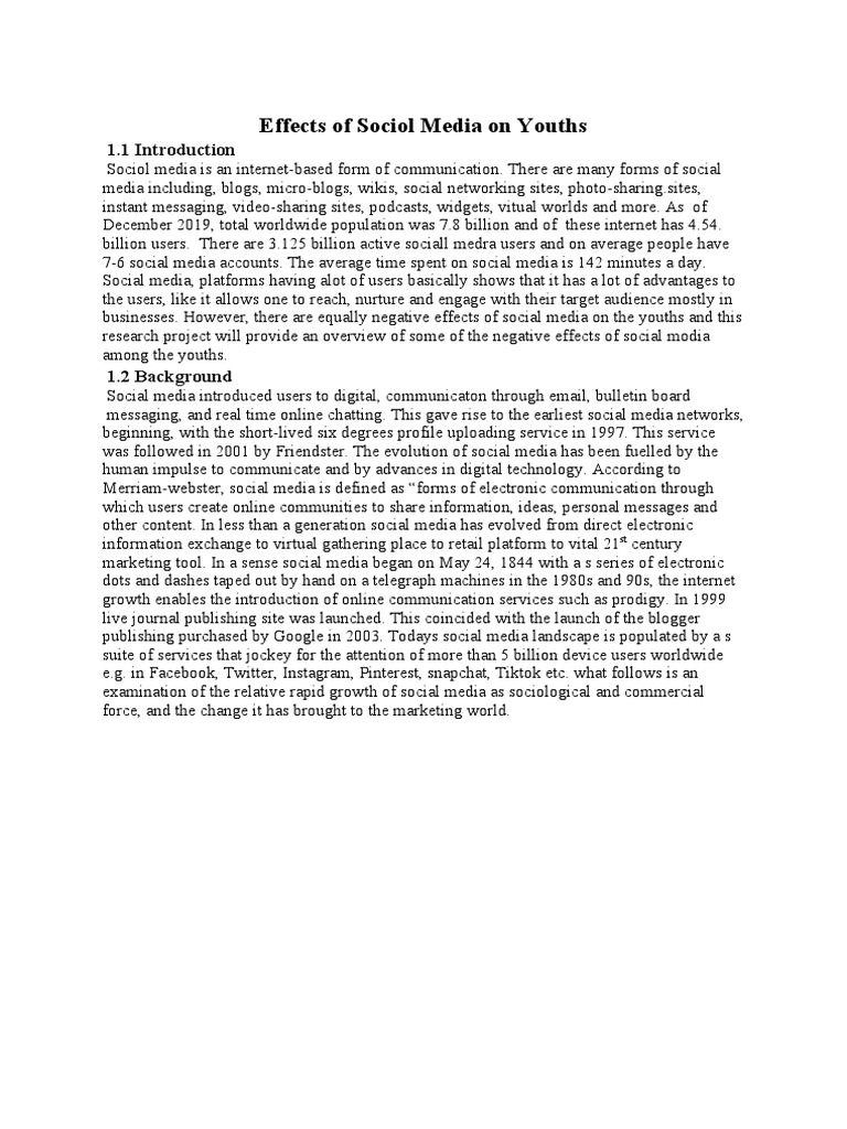 Impact of Social Media on Youth Mental Health | PDF | Popular Culture ...