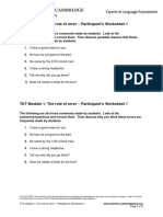 TKT Module 1: The Role of Error - Participant's Worksheet 1