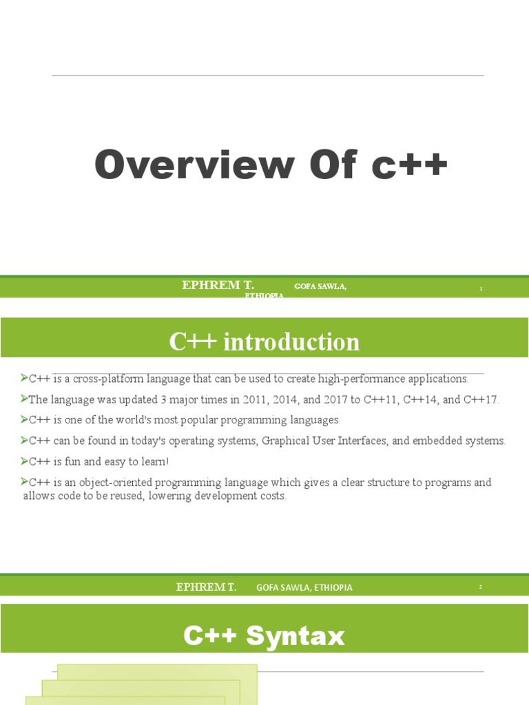 Overview of C++ | PDF | C++ | Namespace