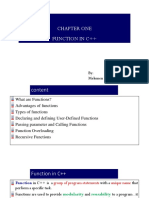 Chapter One Function in C++: By: Mekonen M