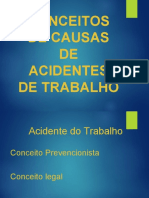 Conceitos de causas de acidentes de trabalho