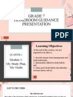 Grade 7 Homeroom Guidance Presentation