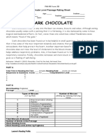 Dark Chocolate: Grade Level Passage Rating Sheet
