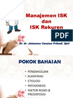 Manajemen ISK dan ISK Rekuren. Dr. dr. Johannes Cansius Prihadi, SpU