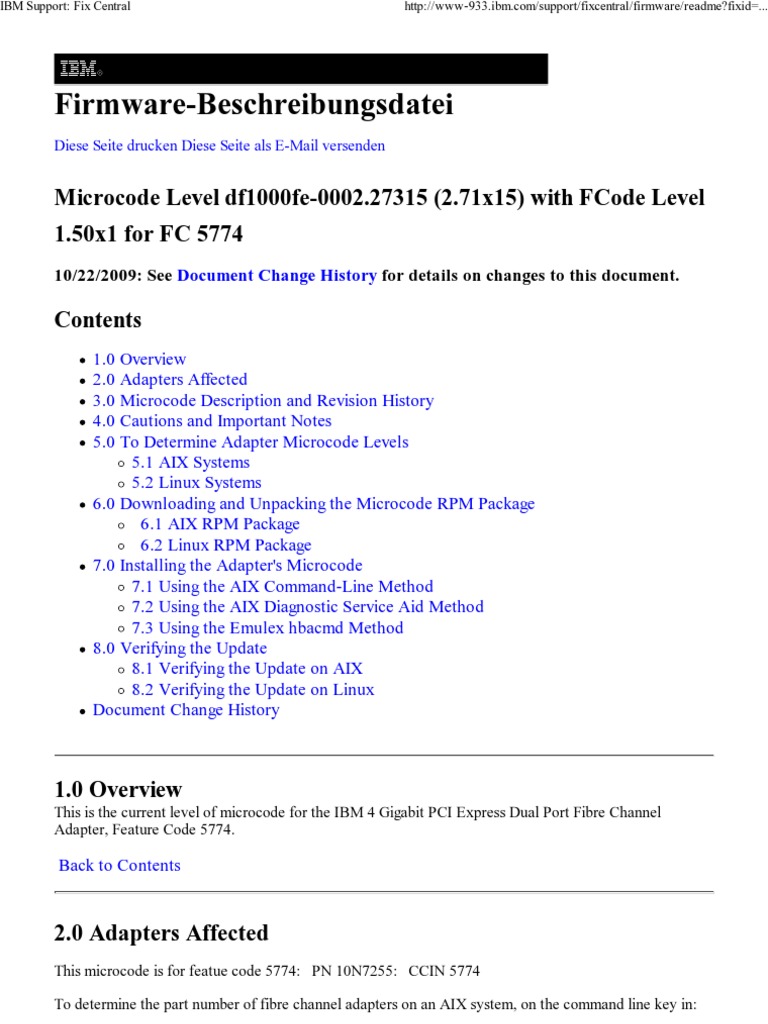 IBM 5774 Microcode Update Guide | PDF | Installation (Computer Programs ...