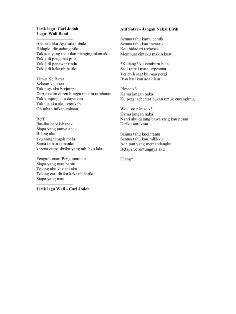 Lirik Lagu Teman Cintaku