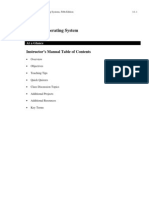 MS-DOS Operating System: Instructor's Manual Table of Contents
