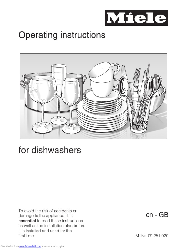 Miele Dishwashers PDF Dishwasher Mains Electricity