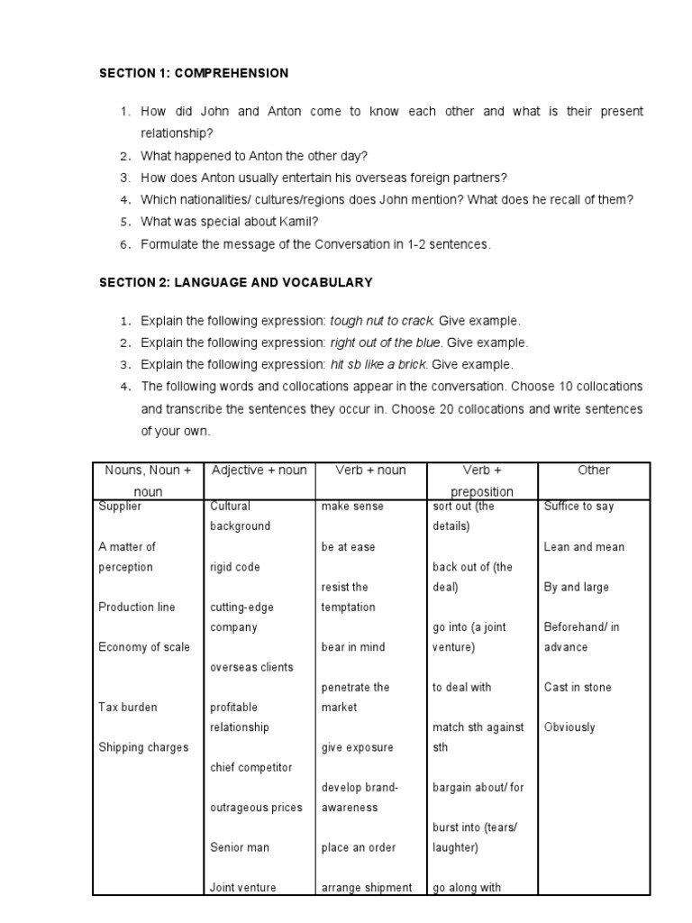 Conversations 1 Tasks | PDF | Language Arts & Discipline