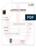 Subject NQT Score - Programming: Name: NQT Id: Date of Exam