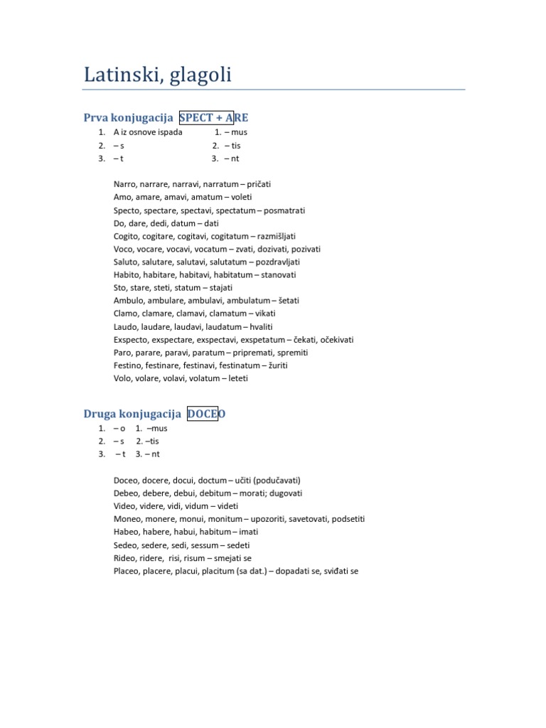 Latinski, Glagoli | PDF
