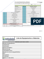 Checklist de equipamentos e materiais para amostragem de água subterrânea