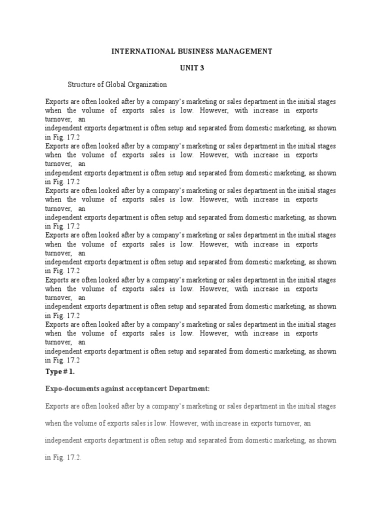 International Business Management Unit 3 | PDF | Mergers And ...
