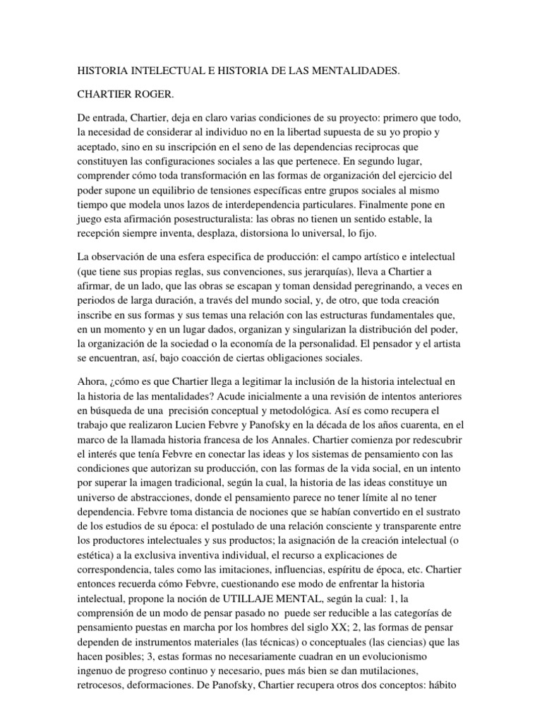 Historia Intelectual e Historia de Las Mental Ida Des PDF Sociedad