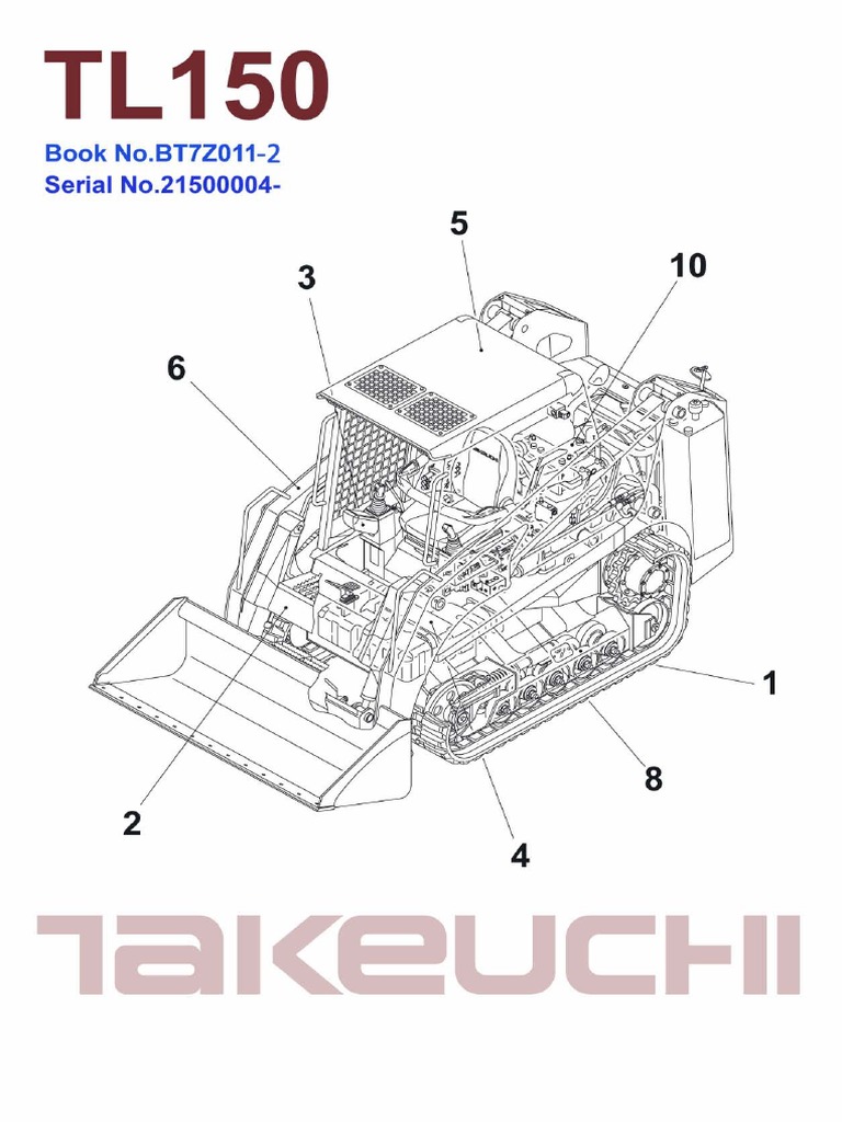 Takeuchi Tl150 Bt7z011-2 Crawler Loader Parts Manual | PDF | Piston ...