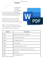 Microsoft Word Shortcut Keys