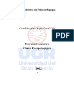 Programa 2022 - Clinica Psicopedagógica