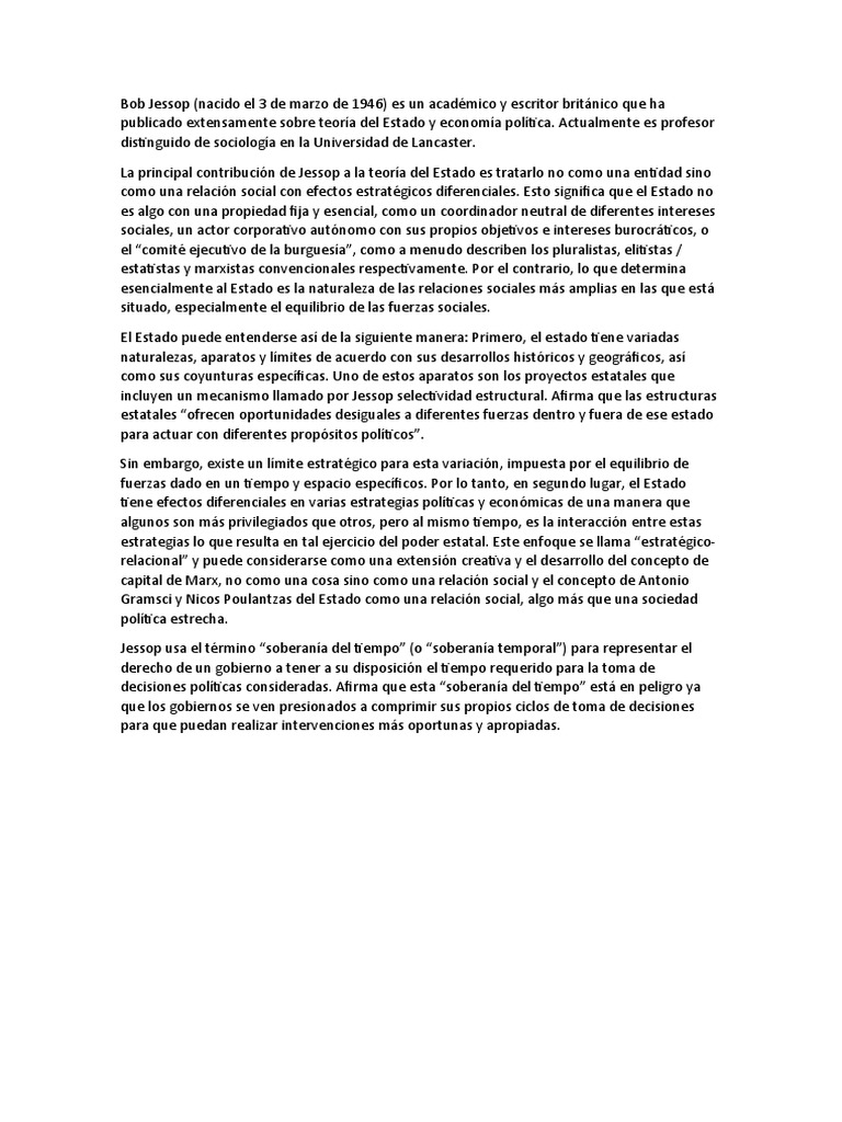 Bob Jessop PDF Ciencias Políticas