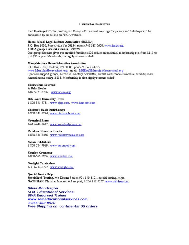 Resources, Contacts | PDF | Social Science | Wellness